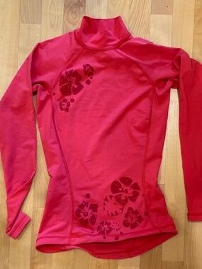 MEC Long Sleeve Floral Graphic Athletic Rash Guard Base Layer Top - Size XS